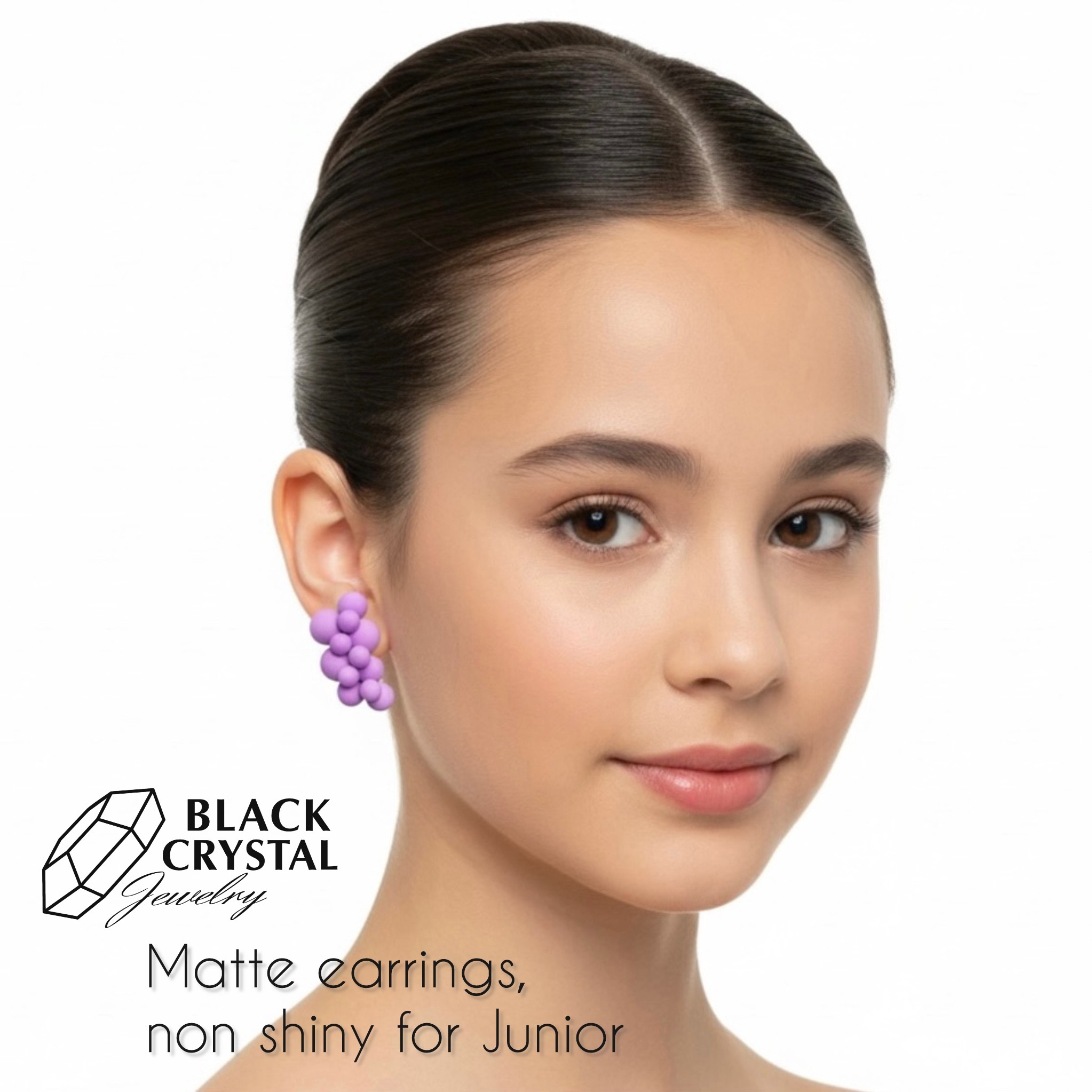 Earring for dancers Junior Black Crystal
